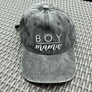 Boy mama cap black denim like